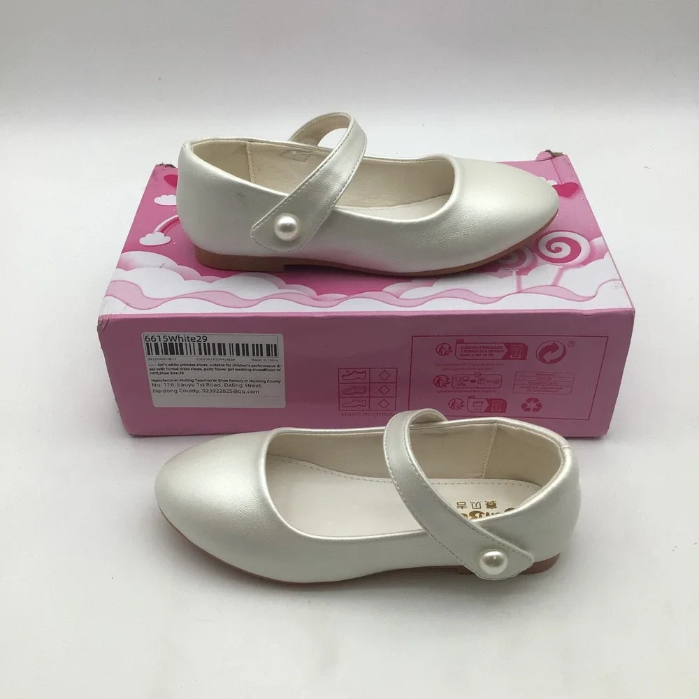 SaiBeiji Girls White Mary Jane Shoes Flower Girl Wedding Size EU 29 US 11.5 NEW